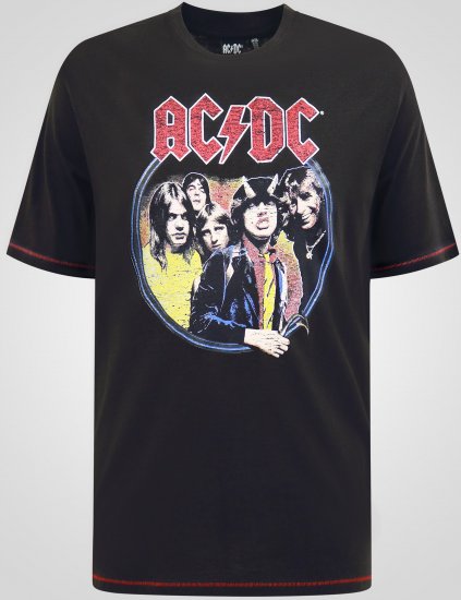 D555 Hugh Official ACDC Highway To Hell T-shirt Imprimé Noir - T-shirts - T-shirts Homme Grande Taille