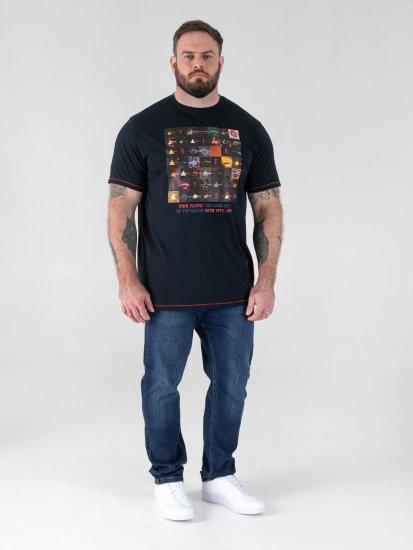 D555 Otto Official Pink Floyd 50th Anniversary T-shirt Imprimé Bleu Marine - T-shirts - T-shirts Homme Grande Taille