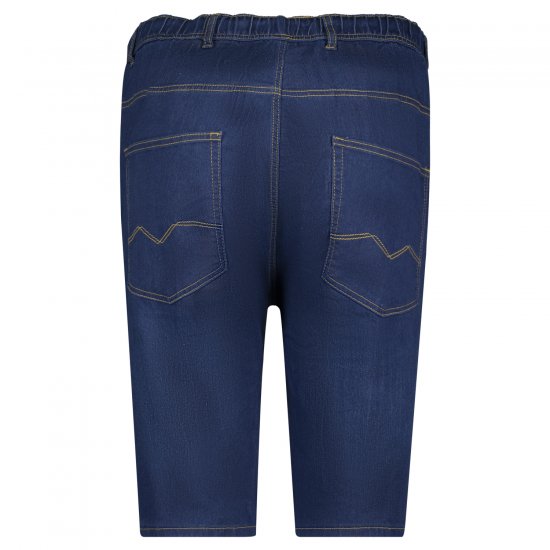 Adamo 199110 Short en jean à taille élastique Bleu marine - Shorts - Shorts hommes grande taille