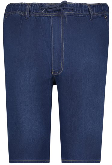 Adamo 199110 Short en jean à taille élastique Bleu marine - Shorts - Shorts hommes grande taille
