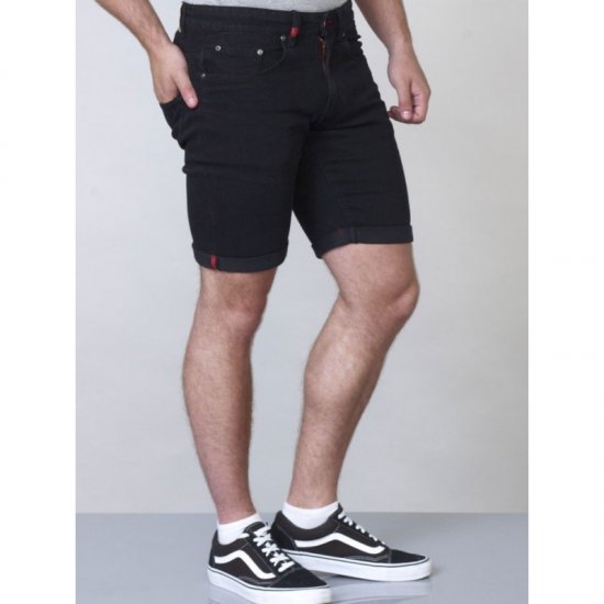 D555 Jude Stretch Denim Shorts Black - Shorts - Shorts hommes grande taille