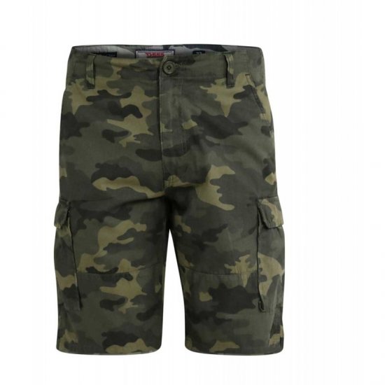D555 Marty Camo Shorts Green - Shorts - Shorts hommes grande taille