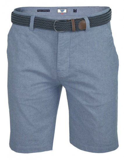 D555 Tiger Stretch Oxford Chino Shorts With Belt - Shorts - Shorts hommes grande taille