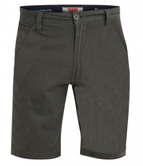 D555 Opala-2 Khaki Stretch Chino Shorts - Shorts - Shorts hommes grande taille