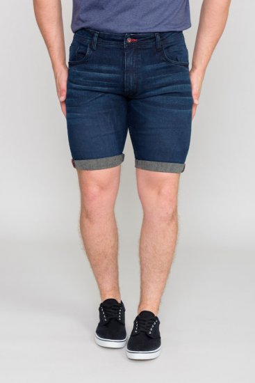 D555 BRENTWOOD Dark Blue Denim Shorts - Shorts - Shorts hommes grande taille