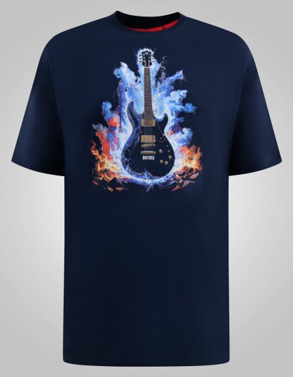 D555 Slater T-shirt imprimé Bleu marine - T-shirts - T-shirts Homme Grande Taille