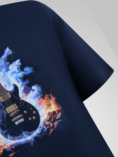 D555 Slater T-shirt imprimé Bleu marine - T-shirts - T-shirts Homme Grande Taille