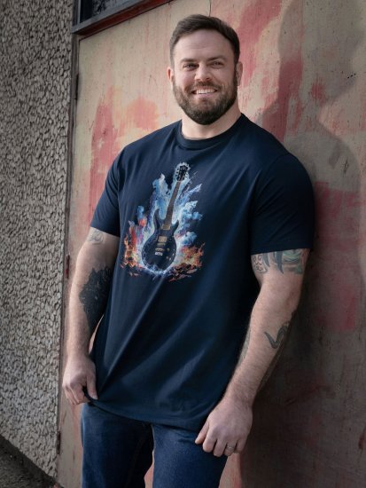 D555 Slater T-shirt imprimé Bleu marine - T-shirts - T-shirts Homme Grande Taille