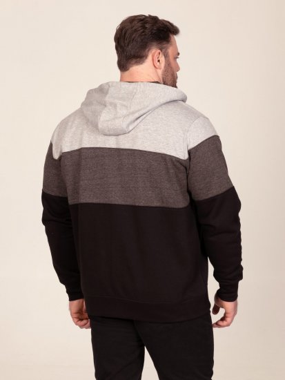 D555 Fitzgerald Zip Through Hoody With Cut & Sew Panels Noir - Sweatshirts & hoodies - Sweatshirts/Hoodies grande taille homme