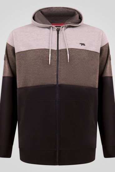D555 Fitzgerald Zip Through Hoody With Cut & Sew Panels Noir - Sweatshirts & hoodies - Sweatshirts/Hoodies grande taille homme