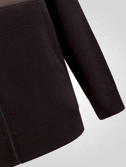 D555 Fitzgerald Zip Through Hoody With Cut & Sew Panels Noir - Sweatshirts & hoodies - Sweatshirts/Hoodies grande taille homme