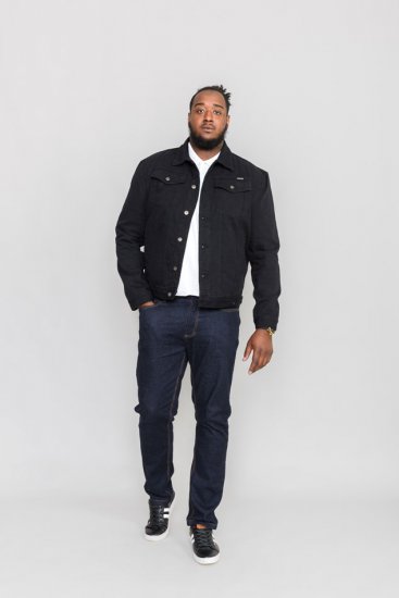 Duke Trucker Denim Jacket Black - Vestes - Vestes Homme Grandes Tailles