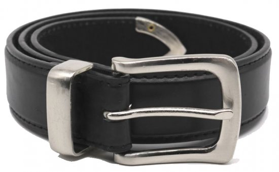 D555 Joeseph Leather Belt Black, 3,5cm - Ceintures - Ceintures grandes tailles pour hommes