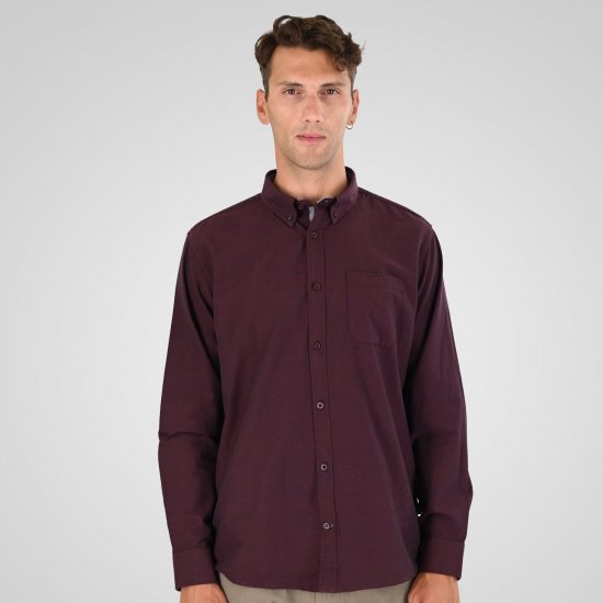 Double Outfitters GS-5225 Chemise Oxford Bordeaux - Chemises - Chemises Grandes Tailles Hommes