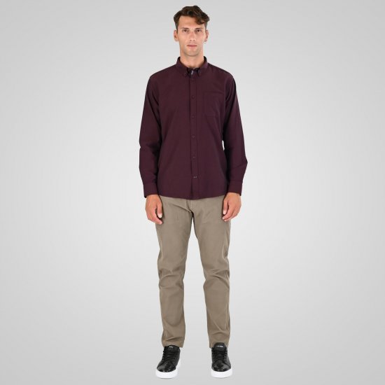 Double Outfitters GS-5225 Chemise Oxford Bordeaux - Chemises - Chemises Grandes Tailles Hommes