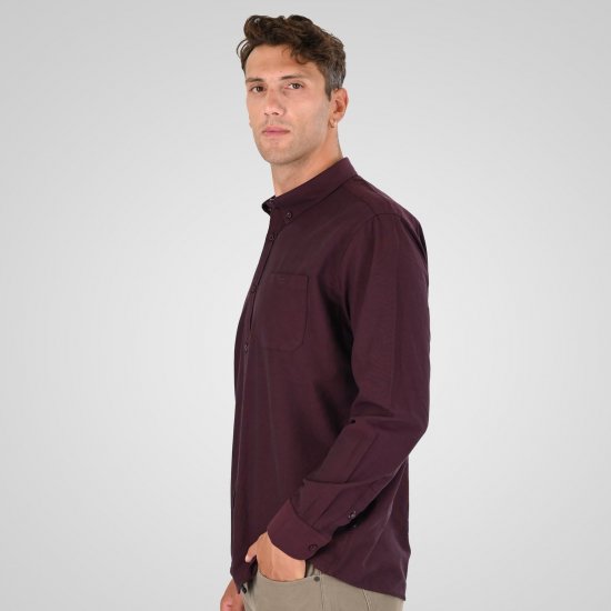 Double Outfitters GS-5225 Chemise Oxford Bordeaux - Chemises - Chemises Grandes Tailles Hommes