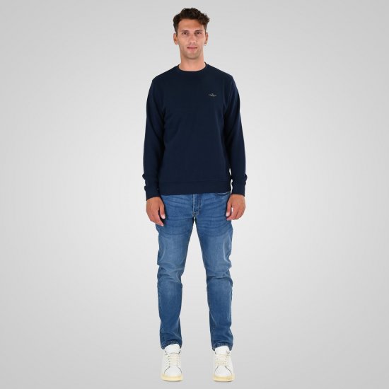 Double Outfitters MTOP-1141 Sweat-shirt Bleu marine - Sweatshirts & hoodies - Sweatshirts/Hoodies grande taille homme