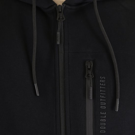 Double Outfitters MTOP-1160 Sweat à capuche zippé Noir - Sweatshirts & hoodies - Sweatshirts/Hoodies grande taille homme
