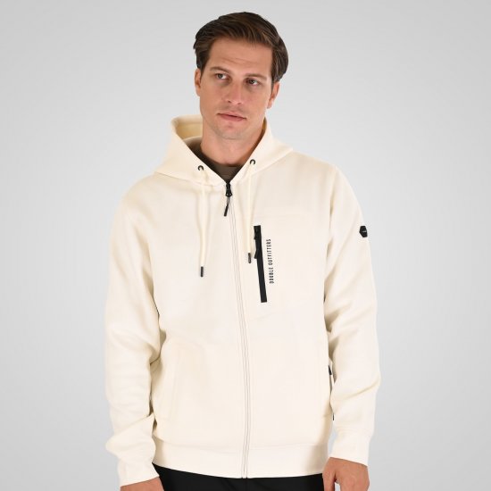 Double Outfitters MTOP-1160 Sweat à capuche zippé Blanc - Sweatshirts & hoodies - Sweatshirts/Hoodies grande taille homme