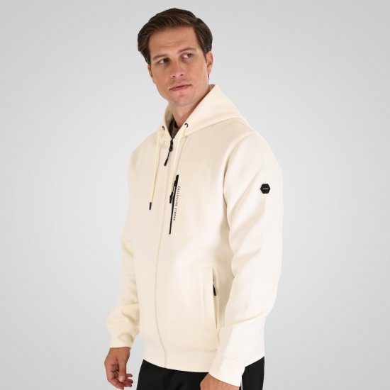 Double Outfitters MTOP-1160 Sweat à capuche zippé Blanc - Sweatshirts & hoodies - Sweatshirts/Hoodies grande taille homme
