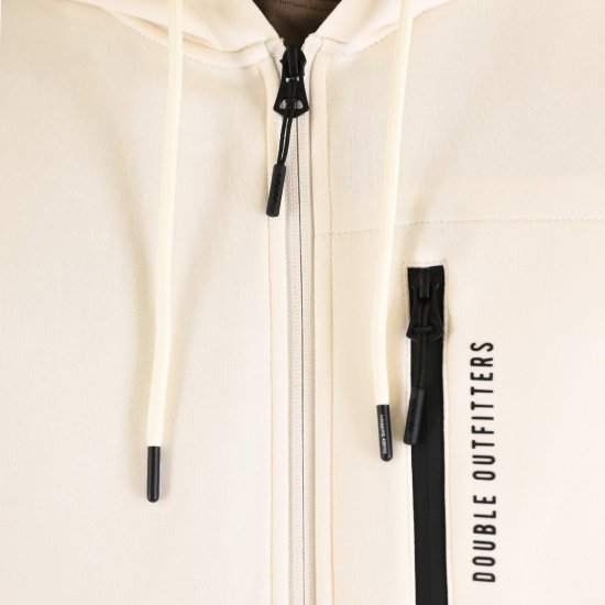 Double Outfitters MTOP-1160 Sweat à capuche zippé Blanc - Sweatshirts & hoodies - Sweatshirts/Hoodies grande taille homme