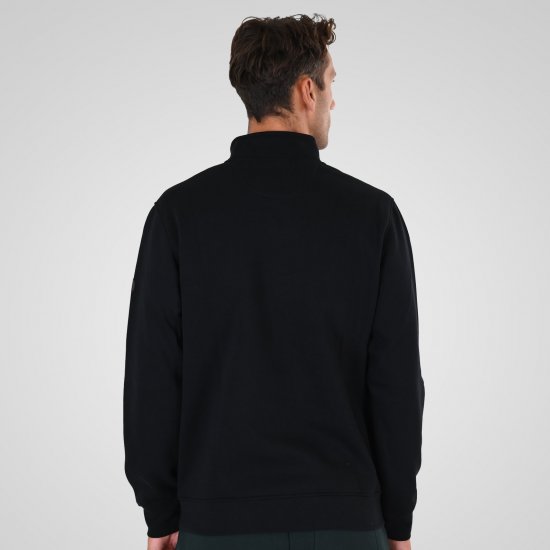 Double Outfitters MTOP-1163 Sweat-shirt col zippé Noir - Sweatshirts & hoodies - Sweatshirts/Hoodies grande taille homme