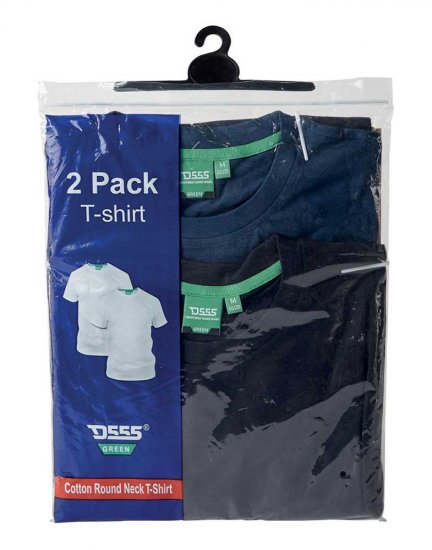 D555 Fenton 2-pack Black/Navy T-shirt - T-shirts - T-shirts Homme Grande Taille