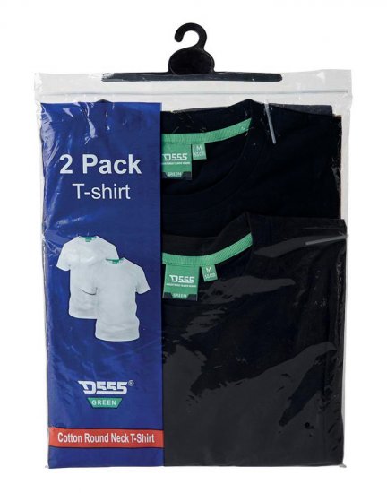 D555 Fenton 2-pack Black/Black T-shirt - T-shirts - T-shirts Homme Grande Taille
