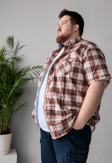 Kam Jeans 6368 Checked Short Sleeve Shirt Red - Chemises - Chemises Grandes Tailles Hommes