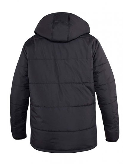 D555 Lonsdale Parka Style Jacket With Embroidery Patch On Sleeve Black - Vestes - Vestes Homme Grandes Tailles