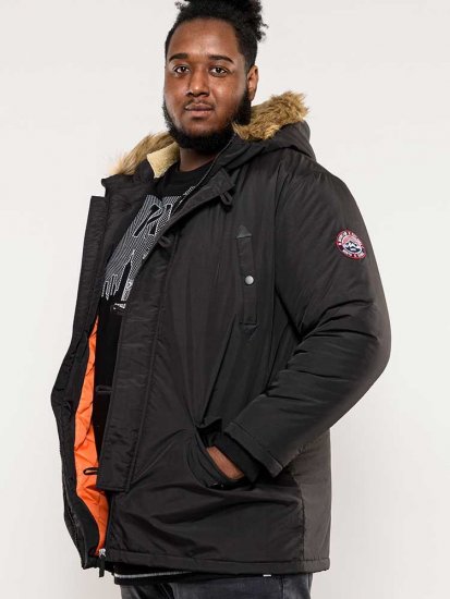 D555 Dundee Parka Jacket With Fur trimming and Teddy Fur Lined hood - Vestes - Vestes Homme Grandes Tailles