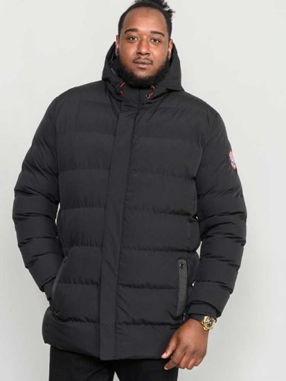 D555 Grove Quilted Parka Jacket Black - Vestes - Vestes Homme Grandes Tailles