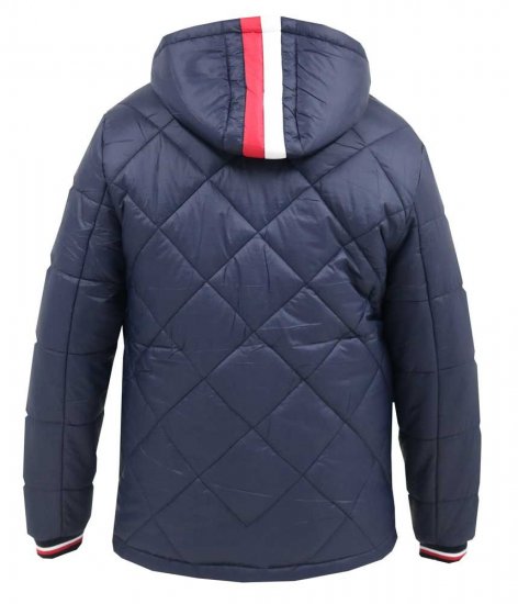 D555 Angus Diamond Quilted Puffer Jacket Navy - Vestes - Vestes Homme Grandes Tailles