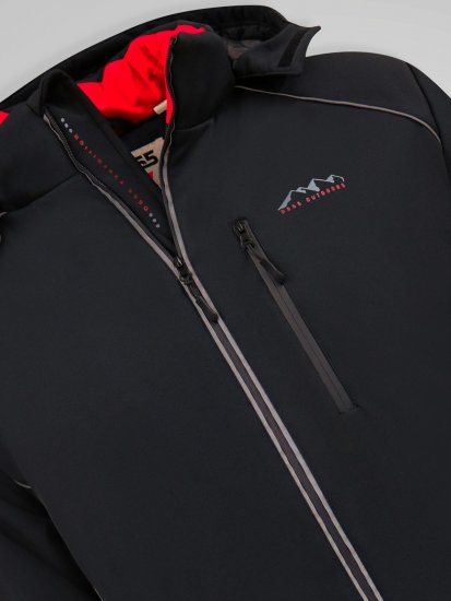 D555 Jamie Soft Shell Detachable Hood Padded Jacket Noir - Vestes - Vestes Homme Grandes Tailles