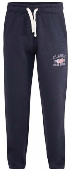D555 Mayson Embroidered And Applique Open Hem Jogger With Drawcord Navy - Pantalons/shorts de survêtement - Survêtement/jogging grandes tailles