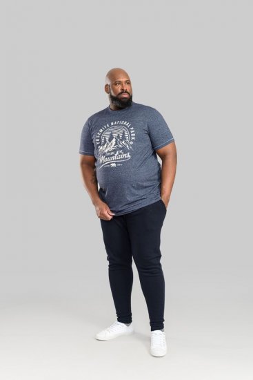 D555 Brandon Sweatpants with Tapered leg Navy - Pantalons/shorts de survêtement - Survêtement/jogging grandes tailles