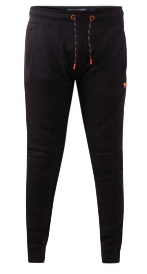 D555 Buckingham Cuffed Jogger With Side Pockets Black - Pantalons/shorts de survêtement - Survêtement/jogging grandes tailles