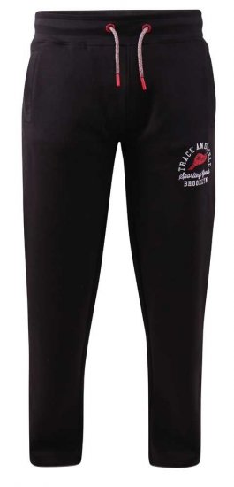 D555 Chilworth Open Hem Jogger Black - Pantalons/shorts de survêtement - Survêtement/jogging grandes tailles
