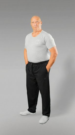 20 Nodi Grecale Stretch Fleece Cotton Sports Pants with Enzyme and Soft Touch Treatment Black - Pantalons/shorts de survêtement - Survêtement/jogging grandes tailles