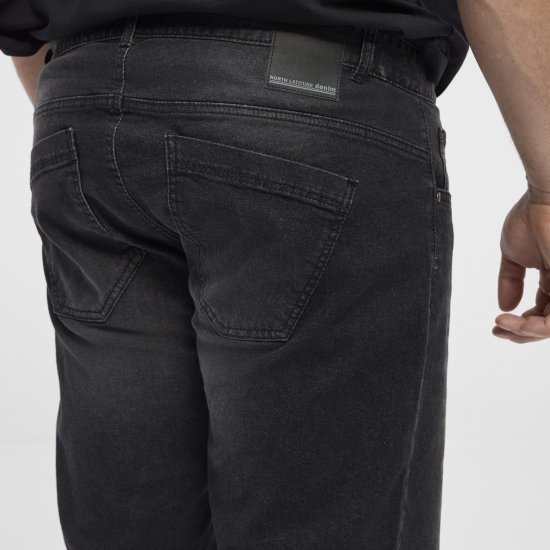 North Latitude 51336 short denim noir - Shorts - Shorts hommes grande taille