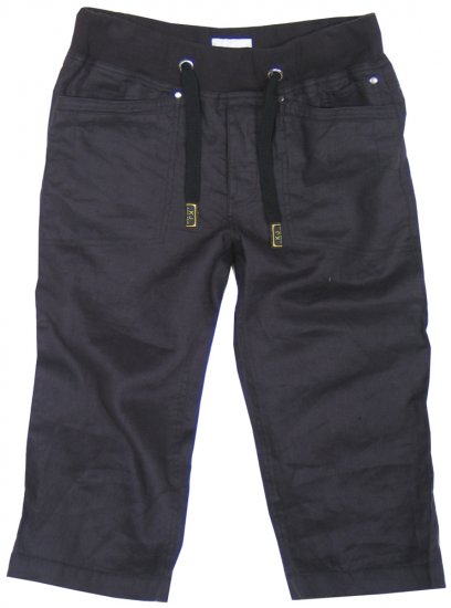 Kam Jeans Black Linen 3/4 Shorts - Shorts - Shorts hommes grande taille