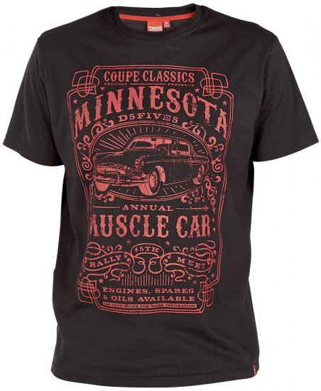 D555 Dayton T-shirt Black - T-shirts - T-shirts Homme Grande Taille