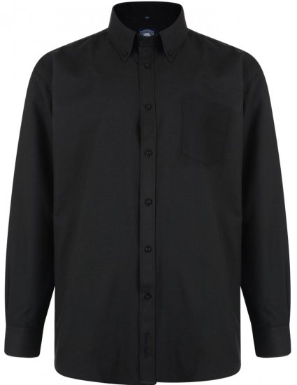 Kam Oxford shirt Long Sleeve Black - Chemises - Chemises Grandes Tailles Hommes