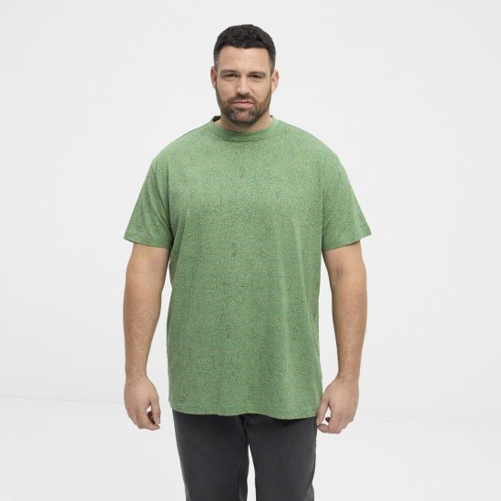 North Latitude Allover Printed T-shirt Vert Moyen - T-shirts - T-shirts Homme Grande Taille