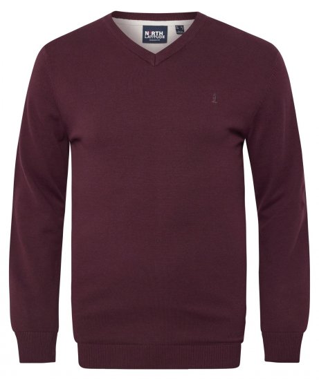 North Latitude 53133 V-Neck Knit Rouge - Sweatshirts & hoodies - Sweatshirts/Hoodies grande taille homme