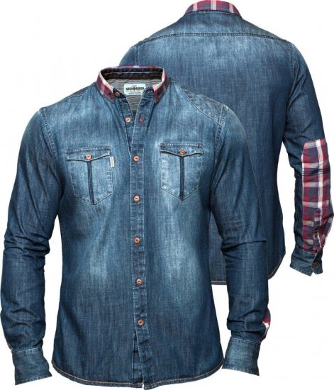 Mish Mash Moto Denim - Chemises - Chemises Grandes Tailles Hommes