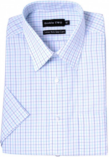 Double TWO Formal Shirt Aqua - Chemises - Chemises Grandes Tailles Hommes