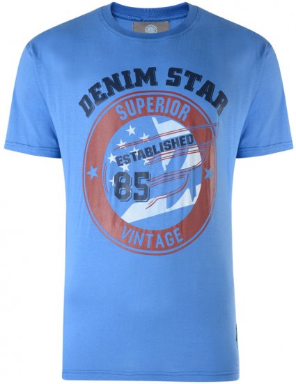 Kam Jeans Star 2-pack T-shirt Navy/Denim - T-shirts - T-shirts Homme Grande Taille