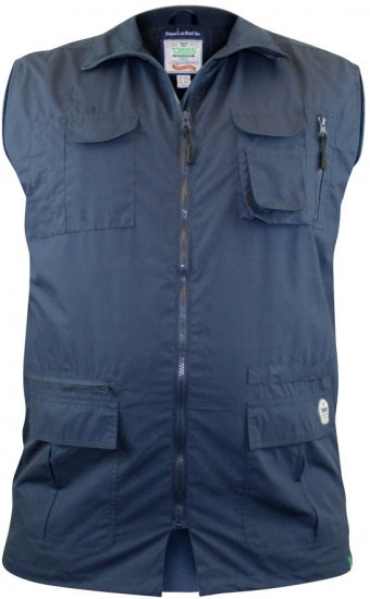 D555 Enzo Multi Pocket Waistcoat Navy - Sport & outdoor - Vêtements de sport grande taille 