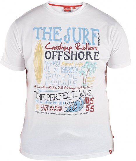 D555 Jordan T-shirt White - T-shirts - T-shirts Homme Grande Taille